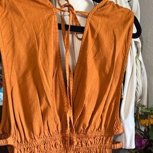 Rust Orange Sleeveless Top